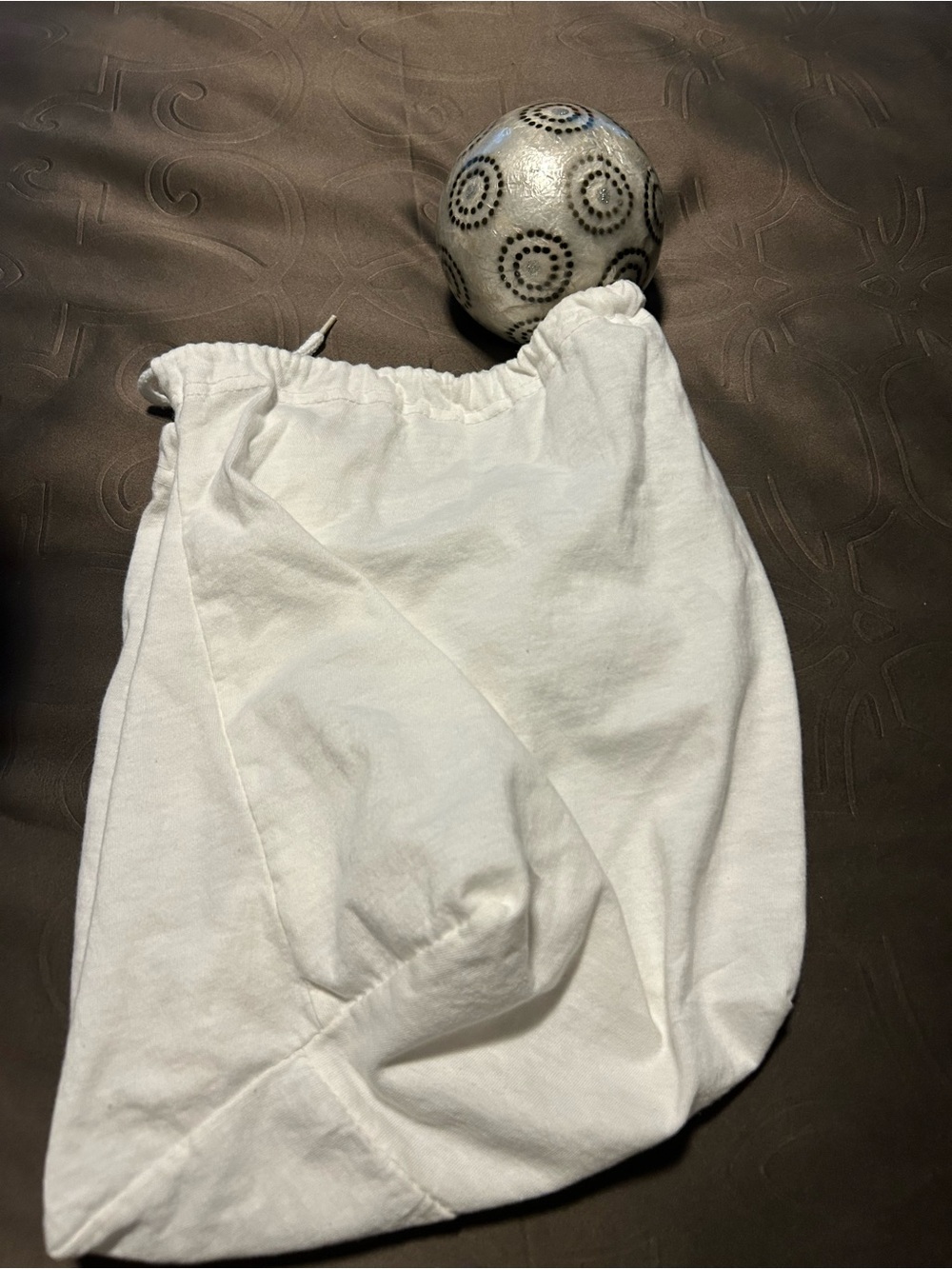 Threshold Silver Pedestal Bowl with Decorative Gray Accent Spheres - Picture 6 of 6